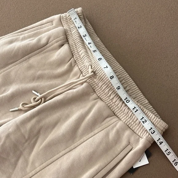 NINETY PERCENT NWT Color-block Organic Cotton Hoodie/Joggers Set Beige - XS